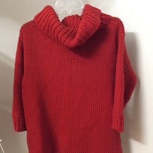 Red chunky knit sweater